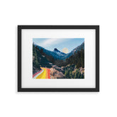 1960's Style Mountain Collage Framed Art Print