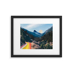 1960's Style Mountain Collage Framed Art Print