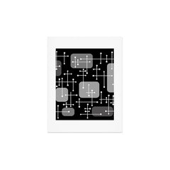 1950s Eames Era Art Crosshairs Black White Art Print