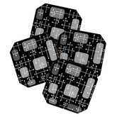 1950s Eames Era Art Crosshairs Black White Coaster