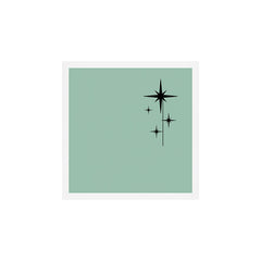 1950s Atomic Age Retro Starbursts in Aqua Mint and Black Art Print