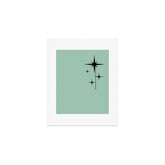 1950s Atomic Age Retro Starbursts in Aqua Mint and Black Art Print