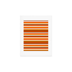 70s Fine Stripes in Retro Orange and Brown Art Print