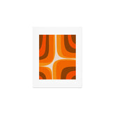 70s Retro Groove Minimalist Mid Century Modern Abstract in 1970s Brown and Orange Art Print