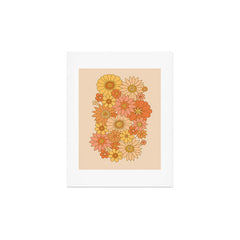 70s Retro Daisy Floral Art Print