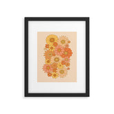 70s Retro Daisy Floral Framed Art Print