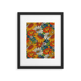70s Retro Floral - Bold Framed Art Print