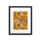 70s Retro Floral Framed Art Print