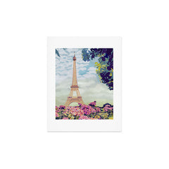 A Floral View of the Eiffel Tower Art Print