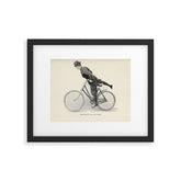 "Dismounting Over the Wheel" from "Bicycling for Ladies" by Maria E. Ward, 1896 Framed Art Print