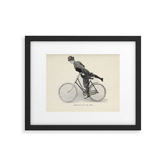 "Dismounting Over the Wheel" from "Bicycling for Ladies" by Maria E. Ward, 1896 Framed Art Print
