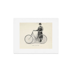"Leading a Bicycle About" from "Bicycling for Ladies" by Maria E. Ward, 1896 Art Print