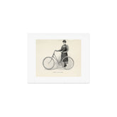 "Leading a Bicycle About" from "Bicycling for Ladies" by Maria E. Ward, 1896 Art Print