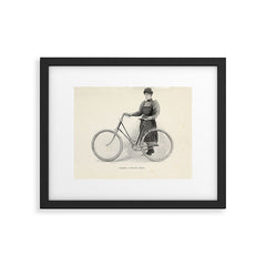 "Leading a Bicycle About" from "Bicycling for Ladies" by Maria E. Ward, 1896 Framed Art Print
