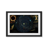 "Planetary System, Eclipse of the Sun, the Moon, the Zodiacal Light, Meteoric Shower" by Levi Walter Yaggi, 1887 Framed Art Print