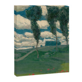 "Spring Landscape with Poplar Trees" by Alois Kalvoda, circa 1914-1920 Canvas Print