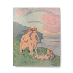 "The merriment of the two babes that crawl over the grass in the sun" Metal Print