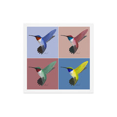 05 Blue, Red, Green, Yellow Hummingbird Art Print