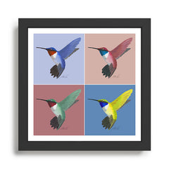 05 Blue, Red, Green, Yellow Hummingbird Framed Art Print