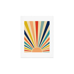 60s retro sun Art Print