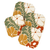 70s boho botanical flowers Coaster