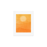 70s Style Golden Sunset Abstract Landscape Art Print
