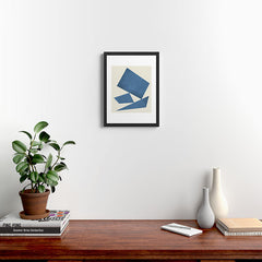 3 Forms Composition - Blue Framed Art Print