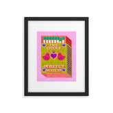 2 Chicks Perfect Match Vintage Matchbox Green & Pink Palette Framed Art Print
