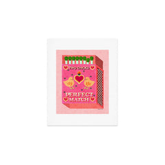 2 Chicks Perfect Match Vintage Matchbox Light Pink Palette Art Print