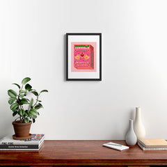 2 Chicks Perfect Match Vintage Matchbox Light Pink Palette Framed Art Print