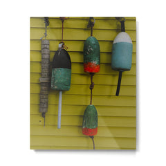 4 lobster buoys - nautical photograph ocean new england maine Metal Print