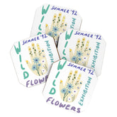 90s Wild Flowers Exhibition Poster Coaster