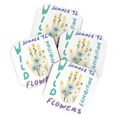 90s Wild Flowers Exhibition Poster Coaster