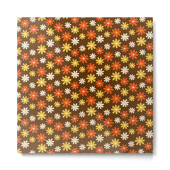 1970s flowers brown and orange Metal Print