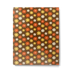 1970s flowers brown and orange Metal Print