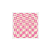 90s checkers flowers cream and pink Art Print