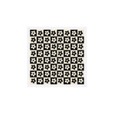90s flowers checkers cream and black Art Print