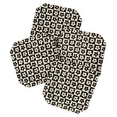 90s flowers checkers cream and black Coaster