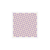 90s flowers checkers cream and lilac Art Print
