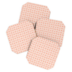 "All hat no cattle" in pink and orange retro western letters Coaster