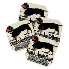 1905 German Dog Show Dachshund Poster Coaster
