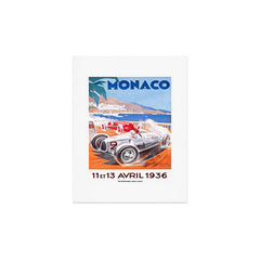 1936 Monaco Grand Prix Race Poster Art Print