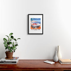 1936 Monaco Grand Prix Race Poster Framed Art Print
