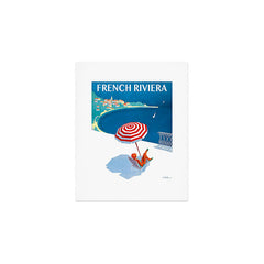1954 FRENCH RIVIERA Travel Poster Art Print