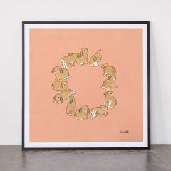 12 lop rabbits Framed Art Print