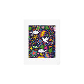 60s 70s psychedelic Modern Christmas Confetti Pattern Art Print