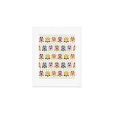 70s Retro Florals Pattern with Linen Texture Art Print