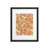 70s Floral Pattern Framed Art Print