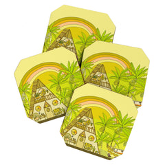 a frame simple living // banana pancakes // retro surf art by surfy birdy Coaster