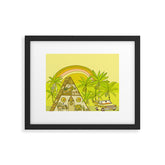a frame simple living // banana pancakes // retro surf art by surfy birdy Framed Art Print